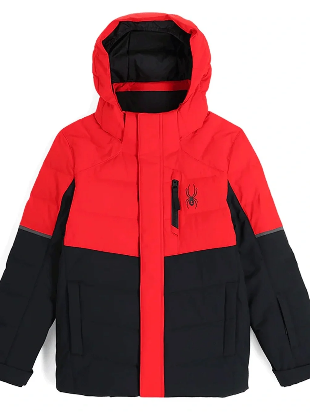 Spyder Kids Red and Black Hooded Insulated Ski Jacket